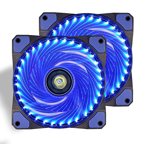 Ventilador de PC,CONISY 120 mm LED Gaming Ultra Silencioso Ventiladores para Caja de Ordenador (Doble Azul) Ventilador de PC,CONISY 120 mm LED Gaming Ultra Silencioso Ventiladores para Caja de Ordenador (Doble Azul)