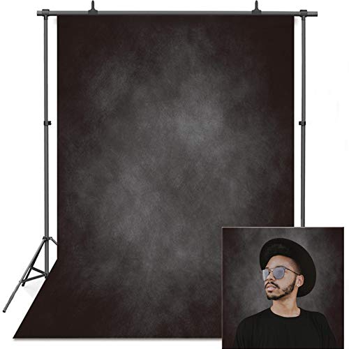 VEOEOV Fondo fotográfico profesional, 1,5 x 2,2 m, antiarrugas, color negro, fondo retro grueso para fotografía, niños, adultos, cabeza familiar.