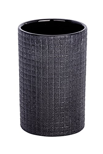 WENKO Vaso de dientes Polaris Jet antracita, Cerámica, 7 x 11 x 7 cm, Antracita