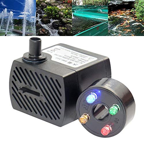 XINXI-YW Conveniente Bomba de Agua de la Bomba de Agua, Bomba de Fuente 5W Mini sumergibles con Luces LED de Agua del Estanque de Peces del Tanque del Acuario 350L / H Decorativo