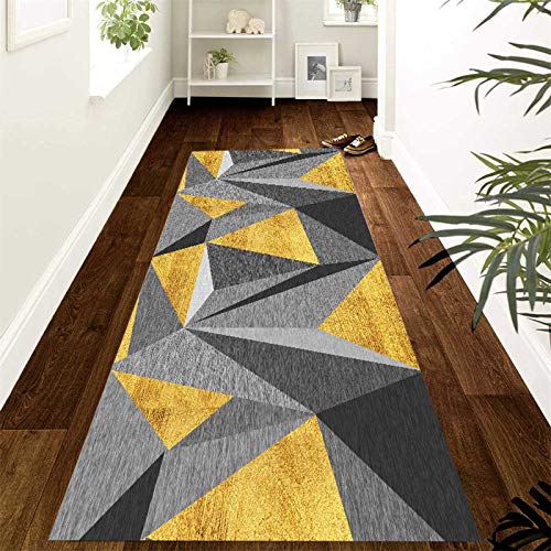 XQKXHZ Alfombra Pasillo Larga, Moderno Diseño Geometría Poliéster Lavable Antideslizante Alfombras De Entrada, para Corredor Cocina Escaleras, Ancho 50/60/70/80/100/120/ 140/120/140cm,70x900cm