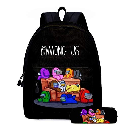 ZBK Juego de mochila escolar con diseño de Game AMONG US para niños y niñas, 5 colores