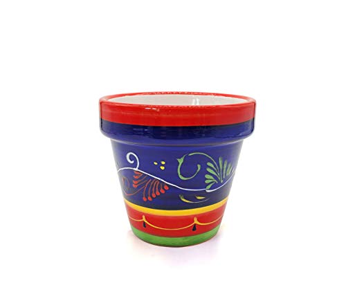 1 x Maceta de Cerámica Pintada a Mano “Cordobesa” | Macetero con Orificio de Drenaje para Jardín y Patio | Interiorismo - Decoración del hogar | Fabricado en España | Ø 20cm H 18cm (Azul) 1 x Maceta de Cerámica Pintada a Mano “Cordobesa” | Macetero con Orificio de Drenaje para Jardín y Patio | Interiorismo - Decoración del hogar | Fabricado en España | Ø 20cm H 18cm (Azul)