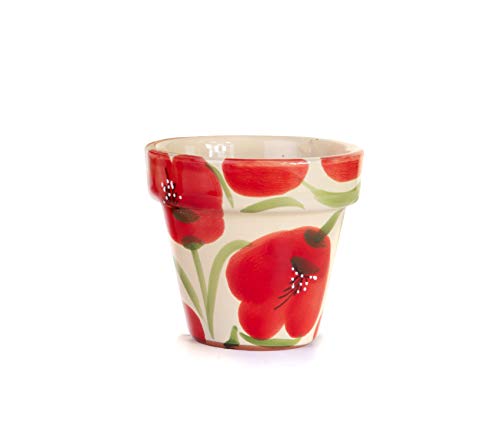 1 x Maceta de Cerámica Pintada a Mano “Florida” | Macetero con Orificio de Drenaje para Jardín y Patio | Interiorismo - Decoración del hogar | Fabricado en España | Ø 20cm H 18cm 1 x Maceta de Cerámica Pintada a Mano “Florida” | Macetero con Orificio de Drenaje para Jardín y Patio | Interiorismo - Decoración del hogar | Fabricado en España | Ø 20cm H 18cm