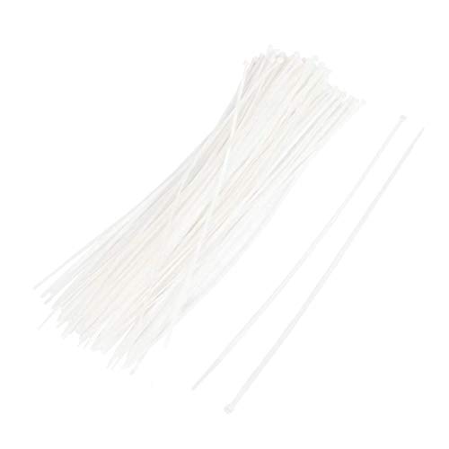100 piezas 3.6x350 mm blanco de alto rendimiento con cremallera de alambre de nailon organizador de cables de envoltura esencial bien hecho sujetador de corbata (b16-41-27-c9e)