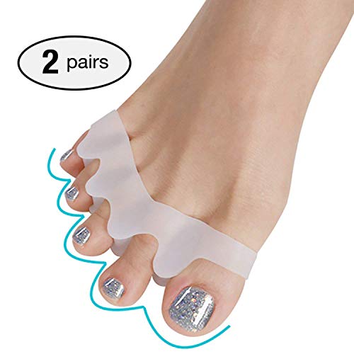 2 pares Separador de dedos de gel, para corregir hallux valgus, alivio del dolor después del yoga y actividades deportivas, se puede utilizar en la herramienta de manicura de pedicura Nail Art Salon