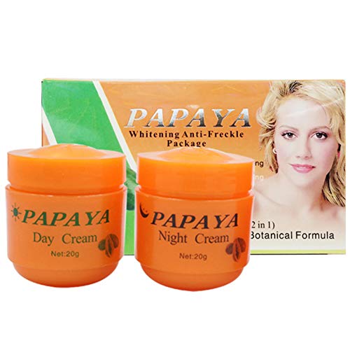 2 unidades de crema de blanqueo de papaya definida hidratante, diluyente manchas de rozador aclarante pigmentario para rostro blanqueante.