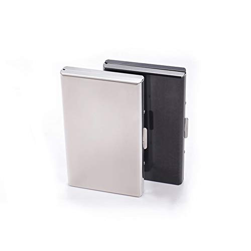 2 unidades. Tarjetero para tarjetas de crédito, funda de tarjeta de visita fina de metal, bloqueo RFID/Monedero 2 unidades. Tarjetero para tarjetas de crédito, funda de tarjeta de visita fina de metal, bloqueo RFID/Monedero
