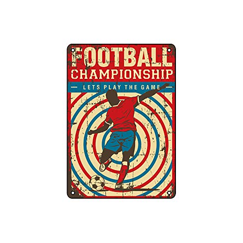 200 mm x 300 mm Nostalgic-Art Cartel de Chapa-Pop Art Retro Poster,Retro fútbol-tin sign para Cafés y bares