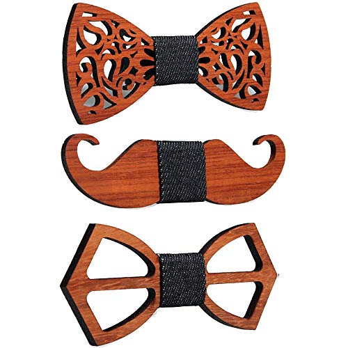 3 piezas nuevas pajaritas de madera florales para hombres corbata de lazo vestido de novia camisa de madera pajarita corbata de lazo krawatte corbata delgada