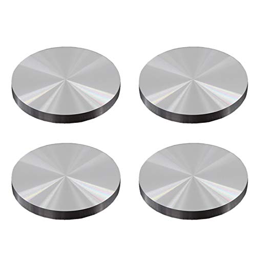 4 piezas de 40 mm de diámetro y 8 mm de espesor Adaptador para placa de vidrio aluminio se puede utilizar como patas mesa centro también se puede utilizar para decoración y es adecuado para el hogar