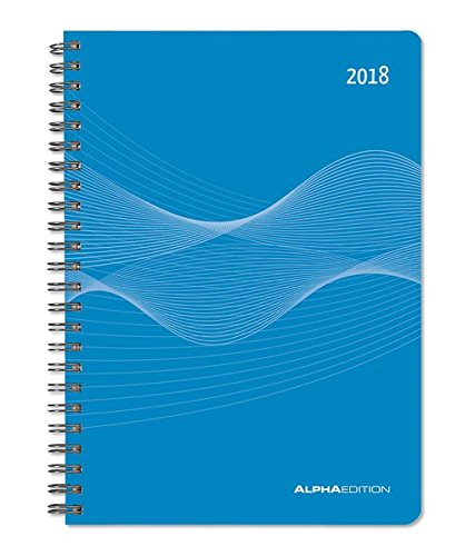 Agenda semanal 2018 con espiral de color azul - Dimensiones: 15 x 21 cm