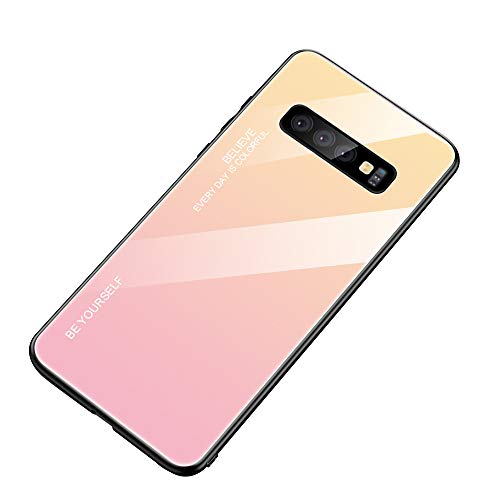 Alsoar - Funda ultrafina para teléfono móvil para Galaxy Note 8, funda protectora Gradient de cristal templado, marco de silicona suave, antigolpes, antiarañazos Galaxy Note 8 Giallo Rosa