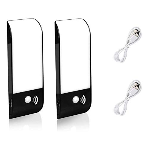 AMANKA Luces de Noche LED, 2 Pack de Luces con Sensor de Movimiento,Lámpara Nocturna USB Recargable,Luz inalambrica cálida para Escaleras, Guardarropa, Porche, Armario, Cocina, Dormitorio AMANKA Luces de Noche LED, 2 Pack de Luces con Sensor de Movimiento,Lámpara Nocturna USB Recargable,Luz inalambrica cálida para Escaleras, Guardarropa, Porche, Armario, Cocina, Dormitorio