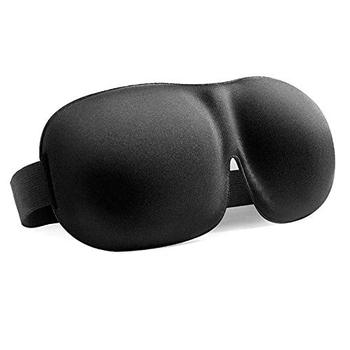 Antifaz para dormir para mujeres y hombres, diseño patentado 100% opaco Sleep Mask Comfort Eye Eyek y Blindfold -Negro