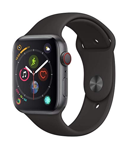 Apple Watch Series 4 44mm - Caja de aluminio en gris espacial con correa deportiva negra (GPS + celular) (Reacondicionado) Apple Watch Series 4 44mm - Caja de aluminio en gris espacial con correa deportiva negra (GPS + celular) (Reacondicionado)