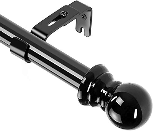Barra de Cortina, 76-228CM Barra para Cortinas Extensible con Terminales en Forma de Redondo en Acero Inoxidable, Barra de Cortina Decorativo para Ventana de Cocina/Negro Barra de Cortina, 76-228CM Barra para Cortinas Extensible con Terminales en Forma de Redondo en Acero Inoxidable, Barra de Cortina Decorativo para Ventana de Cocina/Negro