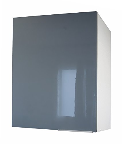 Berlenus CP6HG - Mueble de Cocina con 1 Puerta (60 cm), Color Gris Brillante