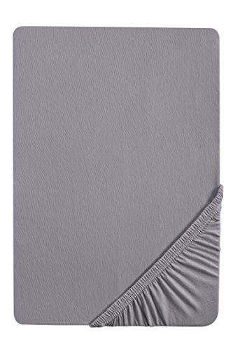 Biberna Sábana Bajera Fina (Altura del colchón máx. 22 cm) (algodón) Ajustable, Cotton, gris-plata, 90_x_190_cm