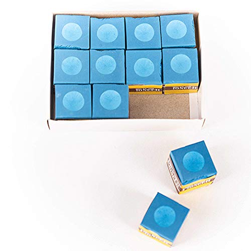Billares y Dardos Cámara Tiza Billar Caja de 12 Unidades de Billar Tiza en Color Azul, tizas para Tacos de Billar
