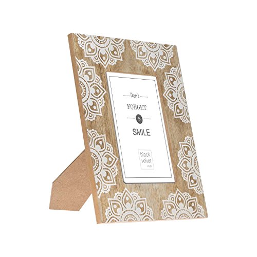 Black Velvet Studio Marco Mandala MDF Chapado Madera pawlonia, Color Natural y Blanco. De Estilo nórdico con Estampado étnico 23x18x4,5 cm. Black Velvet Studio Marco Mandala MDF Chapado Madera pawlonia, Color Natural y Blanco. De Estilo nórdico con Estampado étnico 23x18x4,5 cm.