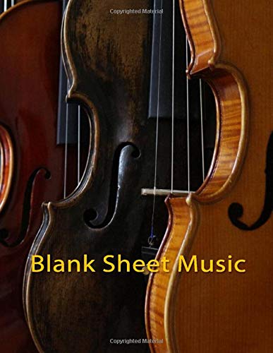 Blank Sheet Music for Violin: 12 Stave 8.5x11 inches 102 Pages Composition Manuscript Staff Paper Art Music Notebook for Musicians Composition Books