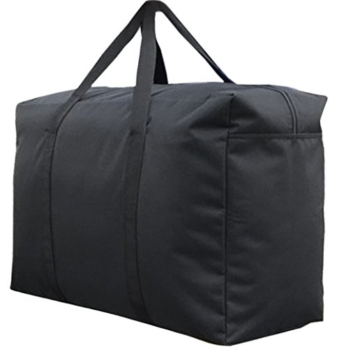 Bolsa de almacenamiento Oxford Jumbo 600D extra grande resistente al agua, bolsa de almacenamiento con asa, para guardar ropa de cama, edredón, mantas, tamaño 85 x 55 x 33 cm, negro (Negro) - BXTTRABAG-020