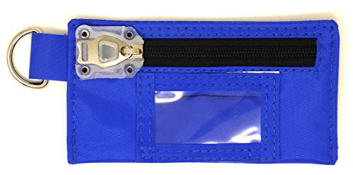Bolsa Seguridad para Llaves con Ventana y Anilla Interior (150 x 80 mm) Nailon Azul
