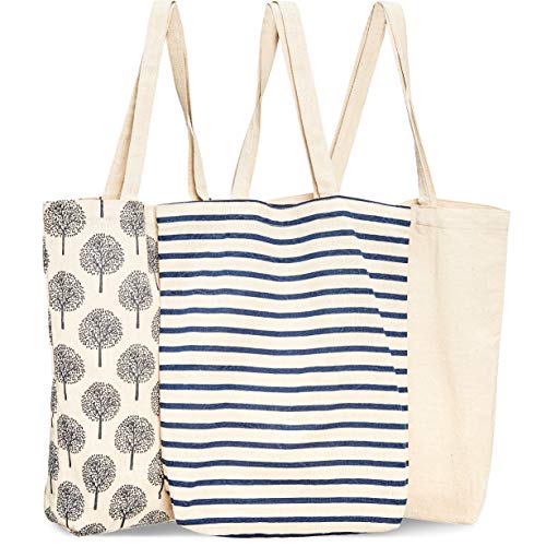 Bolsas reutilizables para la compra (Paquete de 3) - Bolsas de supermercado con asas muy resistentes, 38 cm x 42 cm x 9.4 cm