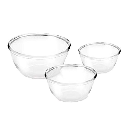Borosilicate Baking Bowl (650 ml + 1300 ml +2300 ml) Set of 3 Bowls.