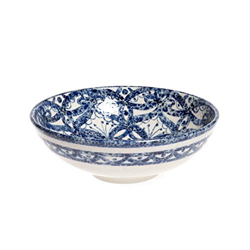 Bowl Fuente 28 cm Diseño Andalucía Vintage. Cerámica Artesanal. Fuentes Grandes de Servicio. Centro de Mesa Funcional y Decorativo.