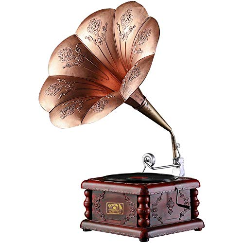 Brightz Registro Retro del fonógrafo Europea Adornos Decorativos de Hierro Modelo Jugador Sala de Estar casera Crafts dormitorios Regalo Elegante y Hermosa