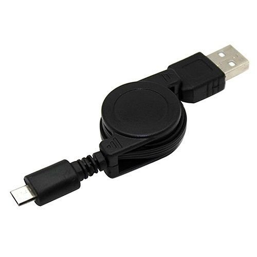 CABLEPELADO Cable USB retractil Micro USB 0.75 M Negro