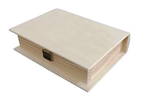 Caja Libro. En madera natural, para pintar. Medidas: 15 * 5 * 20 cms.