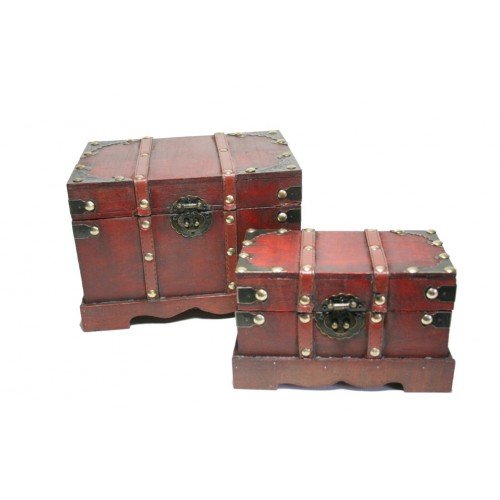CAL FUSTER - Caja joyero de Madera Color Caoba con herrajes y Correas. Medidas: 11x18x10 cm.