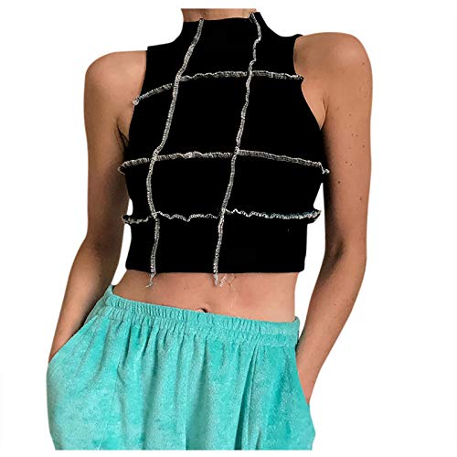 Camiseta sin Mangas Delgada Atractiva de la Moda de la Costura del Color Que Pone en Contraste sin Mangas de Las Mujeres Sexy Camiseta para niñas de Moda Ropa básica VeranoYANFANG Camiseta sin Mangas Delgada Atractiva de la Moda de la Costura del Color Que Pone en Contraste sin Mangas de Las Mujeres Sexy Camiseta para niñas de Moda Ropa básica VeranoYANFANG