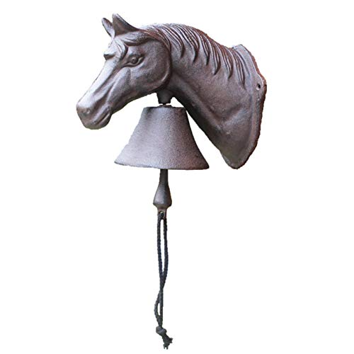 Campana para Puerta de Entrada Gran Campana de Puerta de Cabeza de Caballo Oxidada, Campana Barco Que Agita Manualmente la Granja del Condado Campana de Hierro Fundido para el Sonido de la Entrada Ile Campana para Puerta de Entrada Gran Campana de Puerta de Cabeza de Caballo Oxidada, Campana Barco Que Agita Manualmente la Granja del Condado Campana de Hierro Fundido para el Sonido de la Entrada Ile