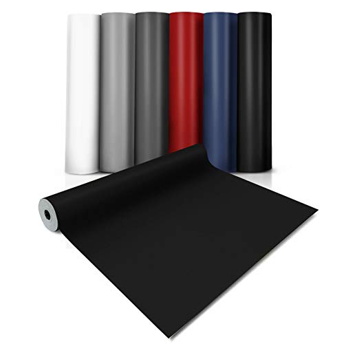 casa pura Suelo Laminado Vinilo - Suelo de Vinilo en Rollo PVC | Suelo PVC Decorativo | EXPOTOP | Vinilo Antideslizante Suelo | Premium | 8 Colores, hasta 20 metros | Negro,100x500 cm