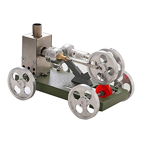 ChengBeautiful Modelo del Motor del Motor Stirling Motor Miniatura Modelo Modelo Steam Power Technology Power Scientific Power Experimental Juguete Modelo Coche (Color : Silver, Size : One Size)