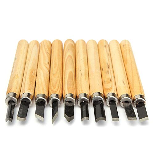 Cincel afilado 10pcs / lote Talla de madera Cuchillo de cinceles para herramientas de mano de gubias de madera detalladas y herramientas básicas de madera de corte de madera Herramientas de marcado Se Cincel afilado 10pcs / lote Talla de madera Cuchillo de cinceles para herramientas de mano de gubias de madera detalladas y herramientas básicas de madera de corte de madera Herramientas de marcado Se