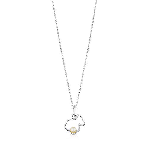 Collar TOUS Silueta de plata de primera ley con perla. Motivos: 1,6 cm y 0,4 cm. Largo: 40-45 cm.