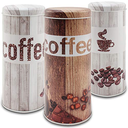 com-four® 3X cápsula de café - cápsula de café para cápsulas de café - cápsula de Almacenamiento para cápsulas de café - Caja Deco Vintage (3 Piezas - Conjunto Vintage)