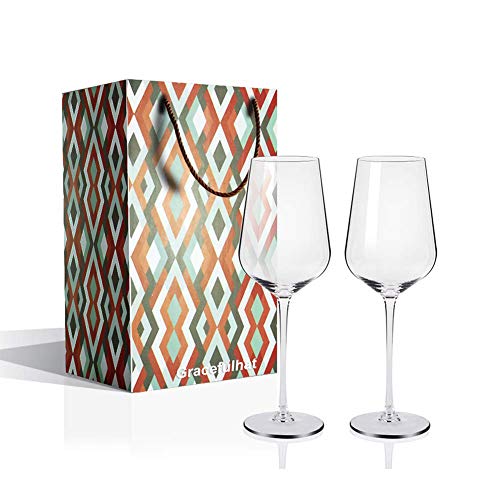 Copas de Vino, Juego de 2 Copas de Vino Tinto(Capacidad: 50.5 cl), Copas de Vino Blanco con un Tallo Largo para una cumpleaños, Aniversarios, Navidad 505ML Copas de Vino, Juego de 2 Copas de Vino Tinto(Capacidad: 50.5 cl), Copas de Vino Blanco con un Tallo Largo para una cumpleaños, Aniversarios, Navidad 505ML