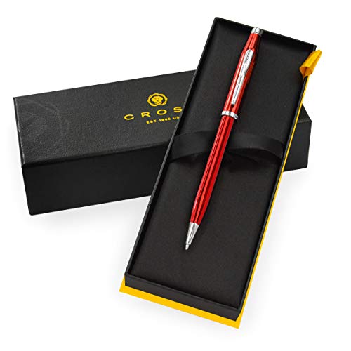 Cross Century II - Bolígrafo de punta media, color rojo lacado y cromo