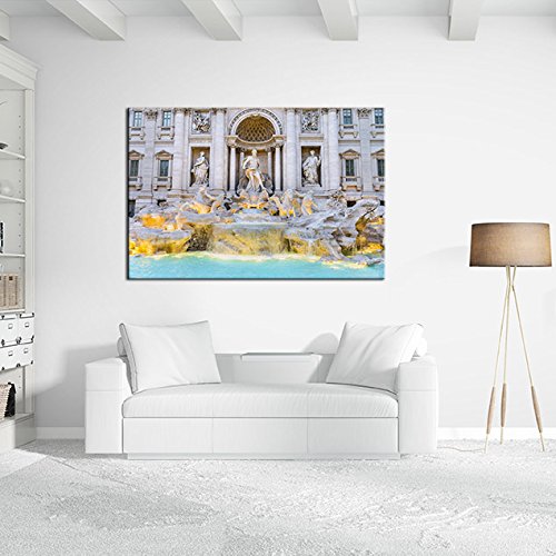 Cuadro Cartón Ecológico Fontana Di Trevi | Varias Medidas 252 x 109 cm | Decoración Habitación | Multicolor | Diseño Elegante