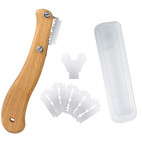 Cuchillo de Panadero, Herramienta de Corte de Pan Panaderos,Mango de Madera Cortador de Pan, con Cubierta Protectora de Plástico y 5 Cuchillas, para Bricolaje, Pan, Masa y Cocina Cuchillo de Panadero, Herramienta de Corte de Pan Panaderos,Mango de Madera Cortador de Pan, con Cubierta Protectora de Plástico y 5 Cuchillas, para Bricolaje, Pan, Masa y Cocina