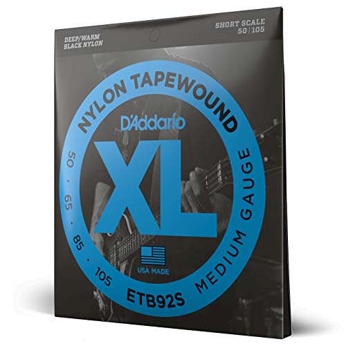 D'Addario ETB92S, cuerdas para bajo con entorchado en cinta, tensión media, 50-105, escala corta D'Addario ETB92S, cuerdas para bajo con entorchado en cinta, tensión media, 50-105, escala corta