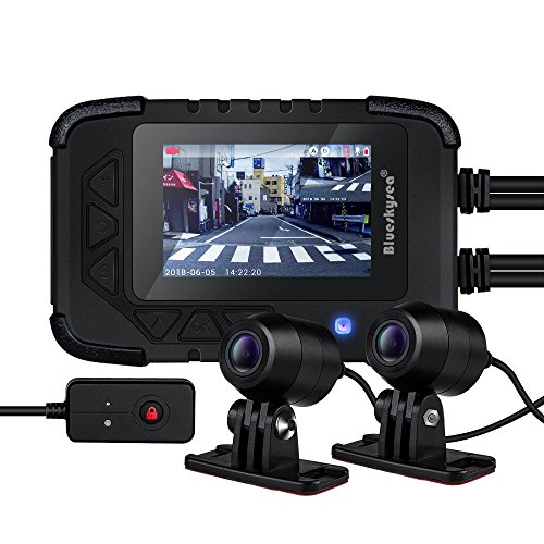Dash Cam para Motocicleta, Blueskysea DV688 Cámara de Motocicleta GPS 1080p Dual Lente Sony Sensor 2.35" LCD Pantalla 130° Vídeo Recorder de Visión Nocturna( No Incluye Módulo de GPS)