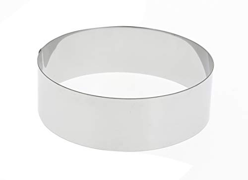 De Buyer 3989.16 - Molde redondo para tartas de acero inoxidable (altura: 4,5 cm, diámetro: 16 cm, 1 pieza)