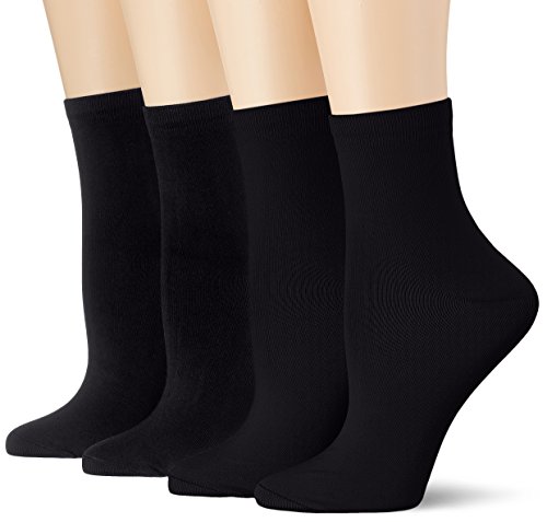 Dim Socquette Skin 3+1 Gtt Calcetines, Negro (Noir/Noir/Noir/Noir), Talla única (Talla del fabricante: TU) (Pack de 4) para Mujer